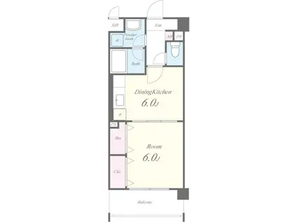 ハニーエストゥディオ(1DK/4階)の間取り写真