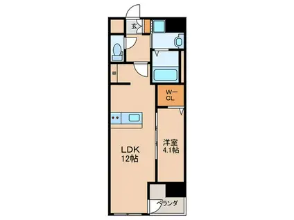 エクストラパレス(1LDK/1階)の間取り写真