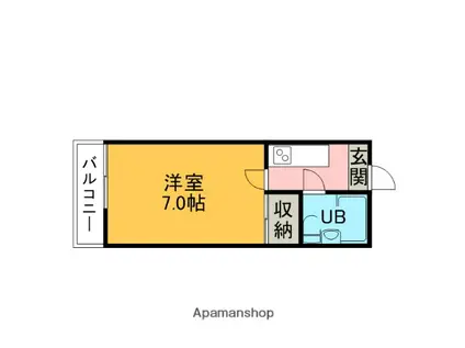 コーポ栄(1K/1階)の間取り写真