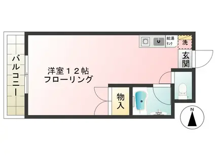 ウカジビル(ワンルーム/4階)の間取り写真