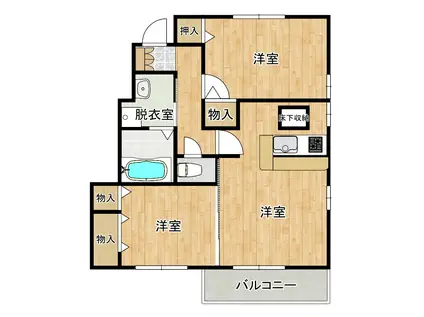 セジュール清坂III(2LDK/1階)の間取り写真