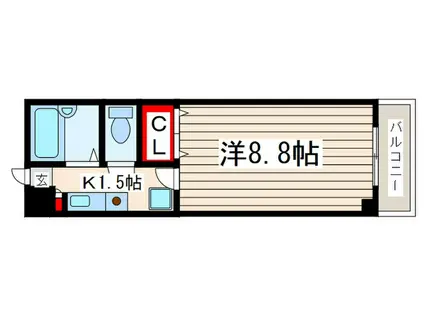 東京メトロ東西線 西葛西駅 徒歩10分 4階建 築25年(1K/1階)の間取り写真