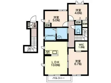 DREAMIO A館(3LDK/2階)の間取り写真