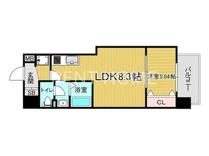 LUXE深江橋II(1LDK/10階)の間取り写真