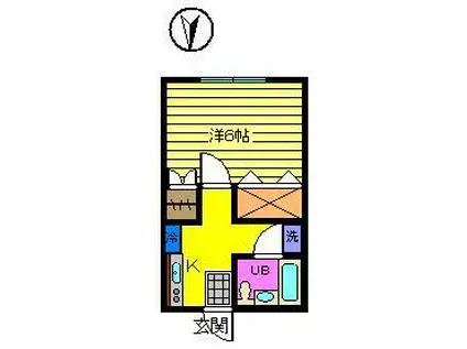 サンシャイン40II(1K/1階)の間取り写真