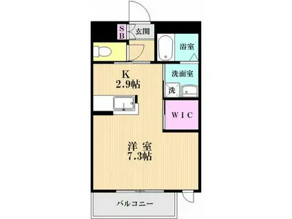 グリーンキャッスルⅡ(1K/1階)の間取り写真