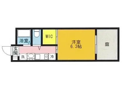 FLAT東町A棟(1K/1階)の間取り写真