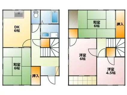 春の窓辺とカプチーノ(4DK/1階)の間取り写真