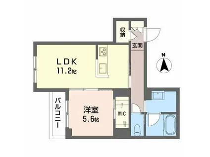 アメリス(1LDK/2階)の間取り写真