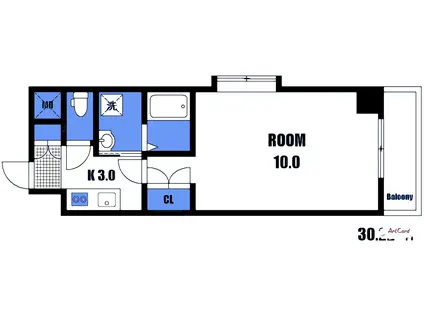 BAUHAUS東原(1K/2階)の間取り写真