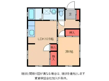 サンラフォーレ荒川沖(1LDK/2階)の間取り写真