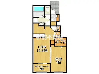 ル ベールIII(1LDK/1階)の間取り写真