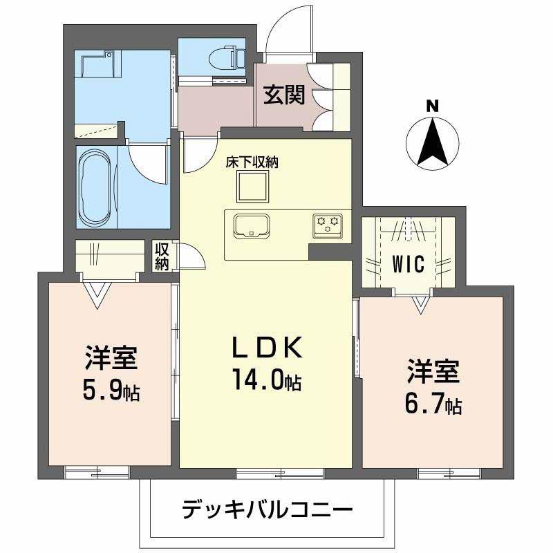クリスタル シャーメゾン(2LDK/1階)の間取り写真