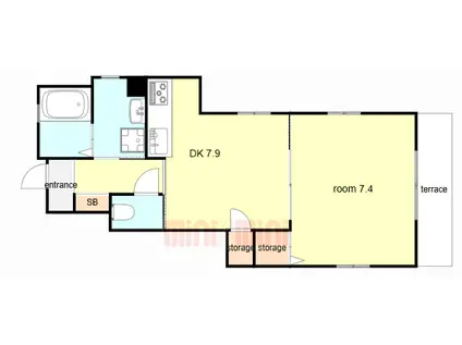 パルモ大塚(1DK/1階)の間取り写真