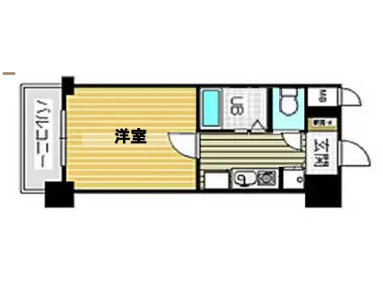 カーサ天神橋(1K/4階)の間取り写真