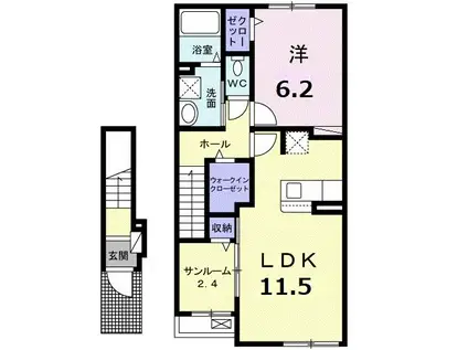 ドゥー・メゾン大網白里 I(1LDK/2階)の間取り写真