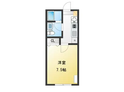 ANON TERRACE 二俣川(1K/1階)の間取り写真