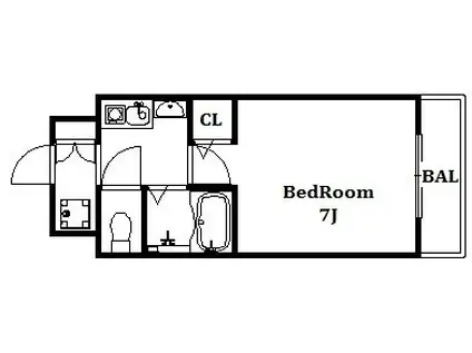 エステムコート新神戸エリタージュ(1K/11階)の間取り写真
