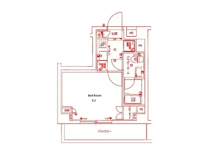 スカイコート川崎京町(1K/1階)の間取り写真