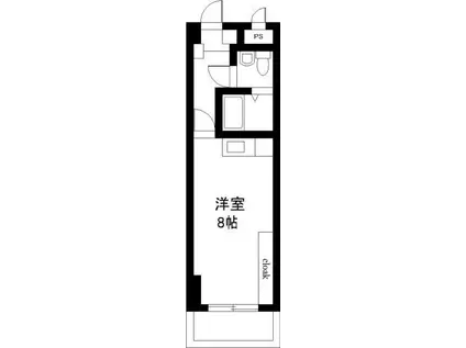 リバータウン原町(ワンルーム/4階)の間取り写真