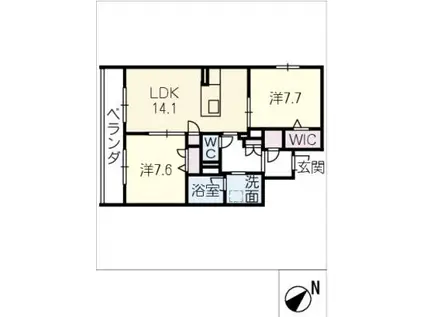 ルアナ ヒラ(2LDK/3階)の間取り写真