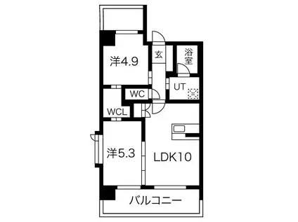 ヒルクレスト小倉高峰グランデ(2LDK/6階)の間取り写真