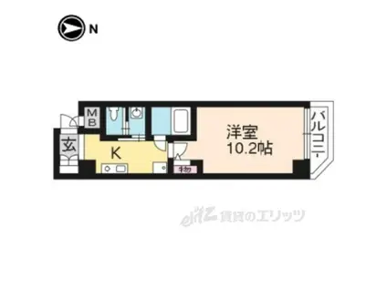 SWISS京都堀川ウエスト(1K/7階)の間取り写真