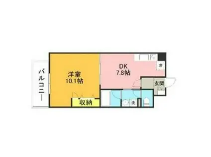 キルンズ高取(1DK/9階)の間取り写真