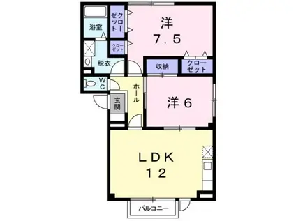 プロムナードメゾン(2LDK/2階)の間取り写真