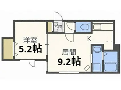 ラグドール(1LDK/2階)の間取り写真