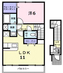 ミニヨン(1LDK/2階)の間取り写真