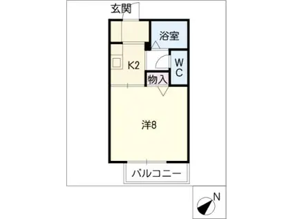 グリーンハイツ(1K/1階)の間取り写真