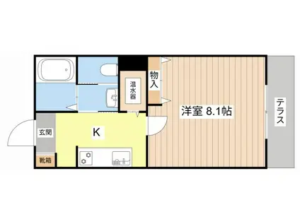 シャーメゾンフォンターナ(1K/1階)の間取り写真