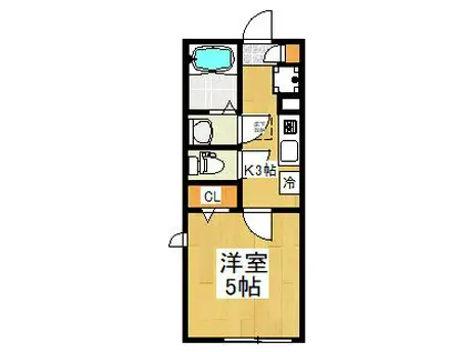 パストラーレ秋津(1K/1階)の間取り写真