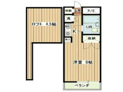 めぞん・ド・ジュネス国分寺(ワンルーム/1階)の間取り写真