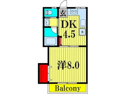サンライズ10(1DK/1階)の間取り写真