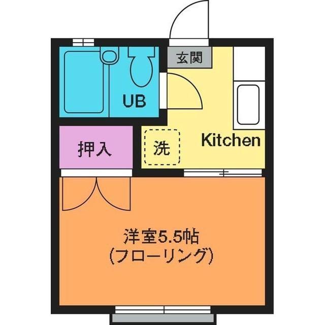 鈴木ハイツ(1K/2階)の間取り写真