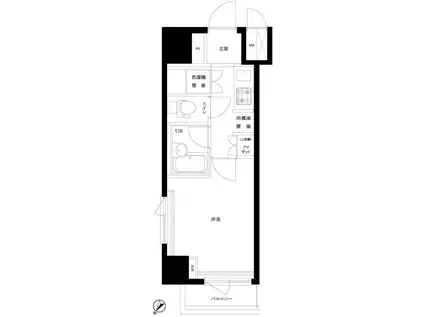 ルーブル豊島千石(1K/6階)の間取り写真