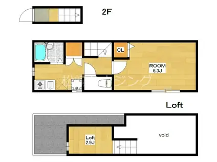 パークサイド新井(1K/2階)の間取り写真