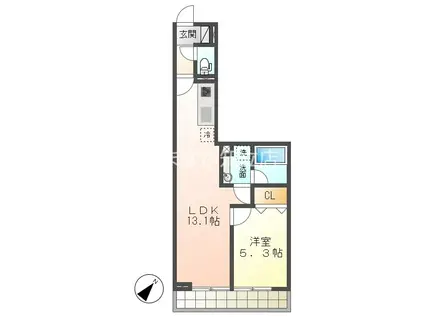 ＪＲ東海道本線 安城駅 徒歩5分 3階建 新築(1LDK/2階)の間取り写真