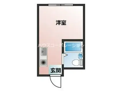 ル・ファール山手(1K/1階)の間取り写真