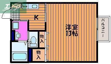 ドムス フローラ B棟(1K/3階)の間取り写真