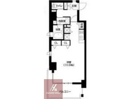 アーバネックス北浜(ワンルーム/11階)の間取り写真