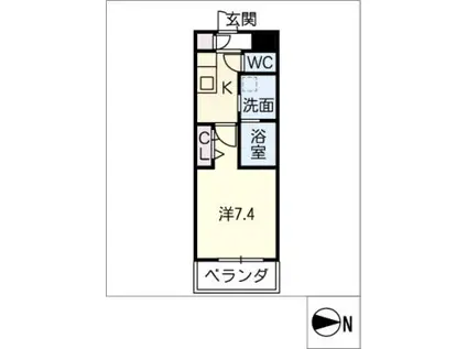 ダ・ヴィンチコート(1K/2階)の間取り写真