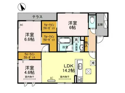 ルミナスSII(3LDK/1階)の間取り写真