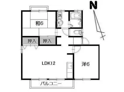 グリーンパークセジュールA・B・C棟(2LDK/2階)の間取り写真