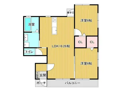 ＪＲ篠栗線 天道駅 徒歩30分 2階建 新築(2LDK/1階)の間取り写真