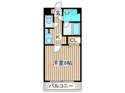 チュアリーヒルズⅠ(1K/4階)の間取り写真