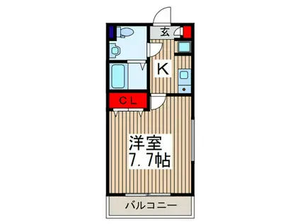 鳩ヶ谷ハウス(1K/1階)の間取り写真