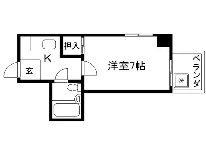 エザーンスあおい(1K/1階)の間取り写真